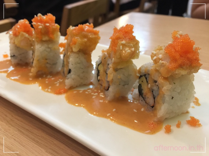 โรลสาหร่ายไส้กุ้งเทมปุระสลัดครีม Neta Sushi อาหารญี่ปุ่นบุฟเฟ่ต์